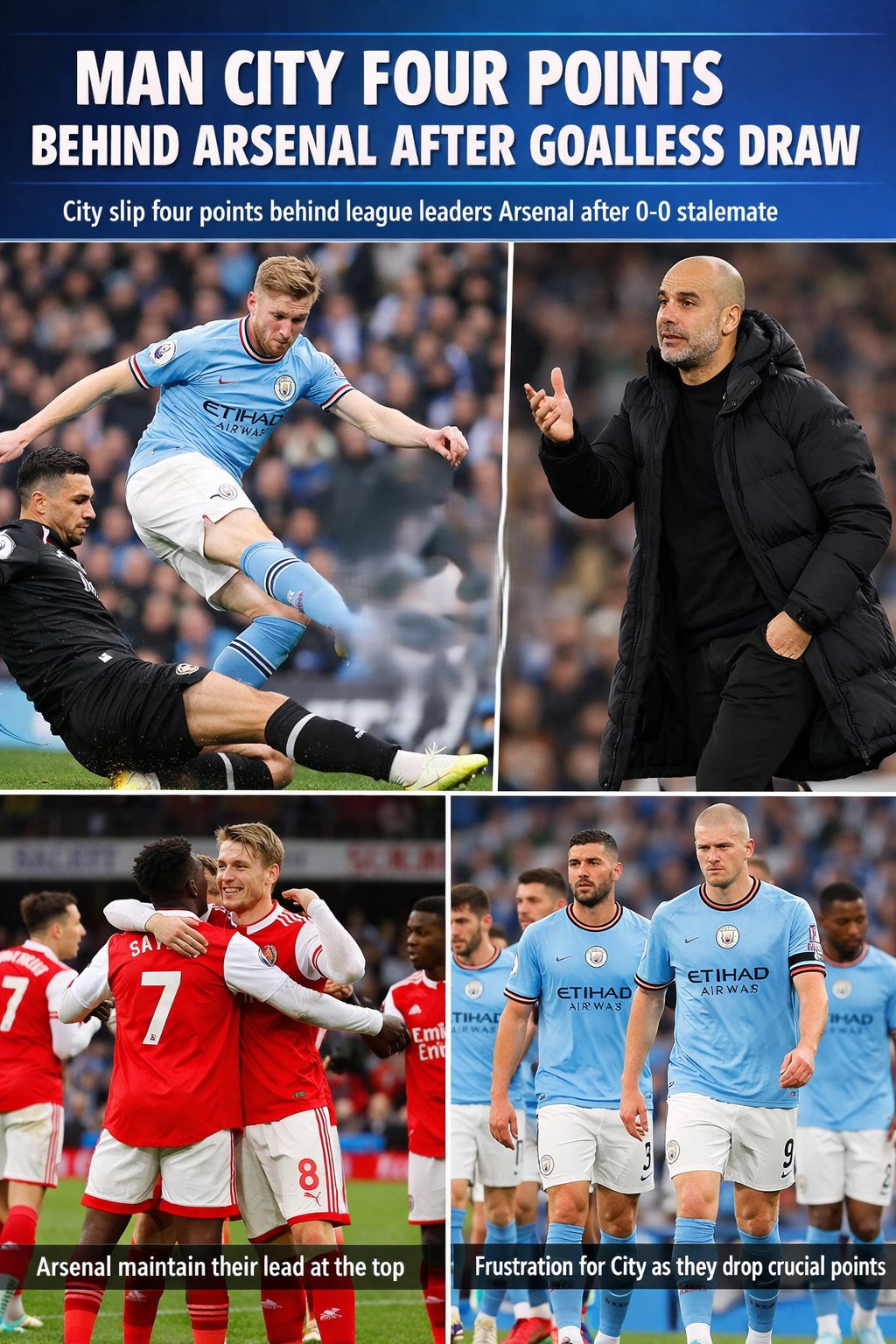 Read more about the article Man City Four Points Behind Arsenal After Goalless Draw