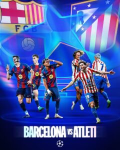 Read more about the article Barcelona vs Atlético Madrid: Champions League Showdown as In-Form Barca Look to Break Simeone’s Resistance